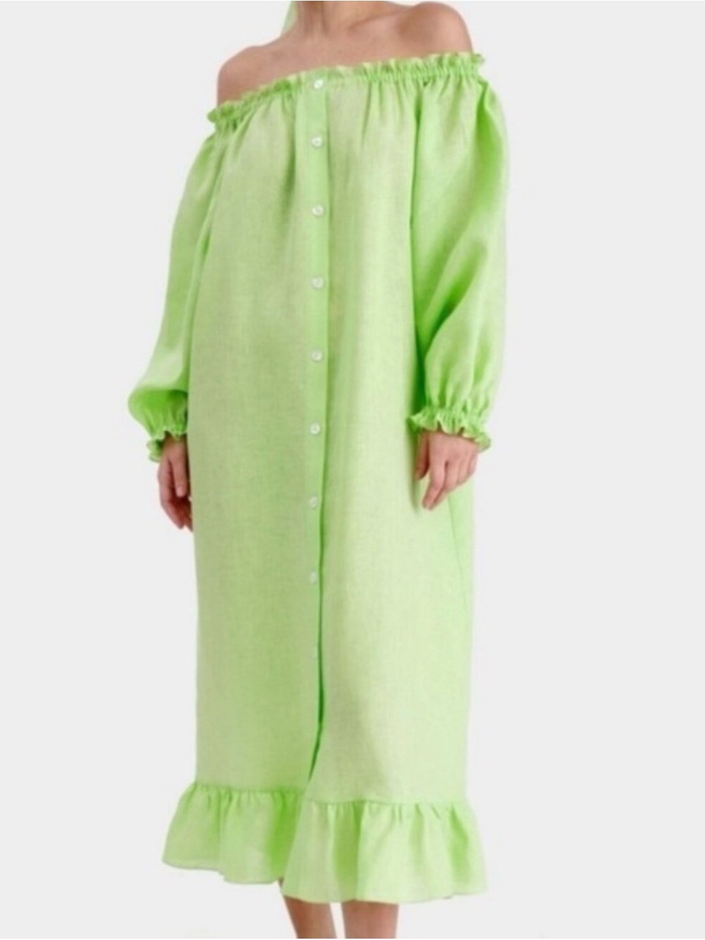 Sleeper Lime Green Linen Dress